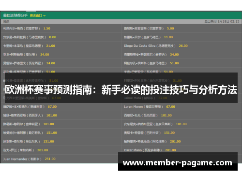 欧洲杯赛事预测指南:新手必读的投注技巧与分析方法 欧洲杯赛事预测指南:新手必读的投注技巧与分析方法